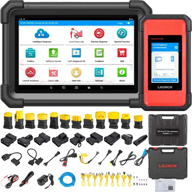 Escáner automotriz multimarca con su juego de adaptadores